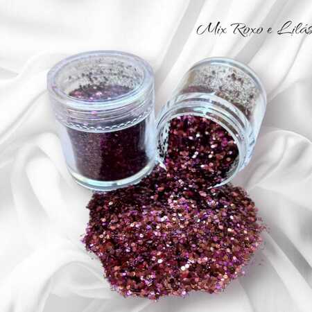 imagem Glitter Flocado Fino Especial - Mix Roxo e Lilás