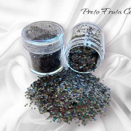 imagem Glitter Flocado Fino Especial – Preto Fruta Cor