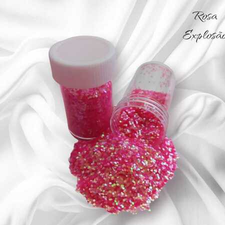 imagem Glitter Flocado Fino Especial – Rosa Explosão