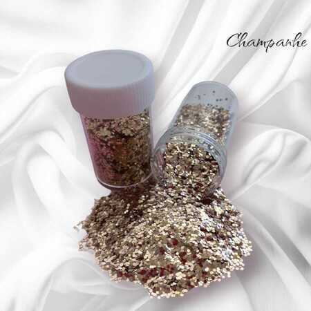 imagem Glitter Flocado Fino Especial – Champanhe