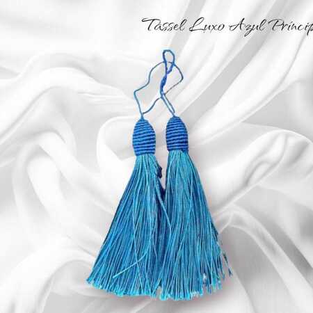 imagem Tassel Luxuoso Azul Príncipe - Aplique Pingente com Tulipa