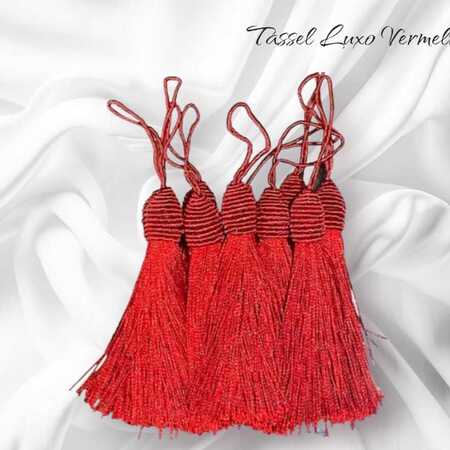 imagem Tassel Luxuoso Vermelho - Aplique Pingente com Tulipa