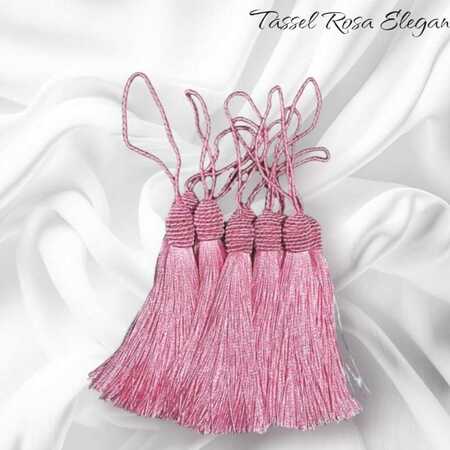 imagem Tassel Luxuoso Rosa Elegance - Aplique Pingente com Tulipa