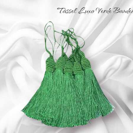 imagem Tassel Luxuoso Verde Bandeira - Aplique Pingente com Tulipa